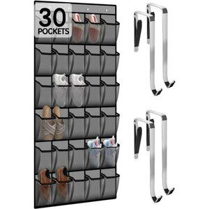 Over Door Shoe Organizer 30 Pocket Hanging Closet Storage Rack Space Saver